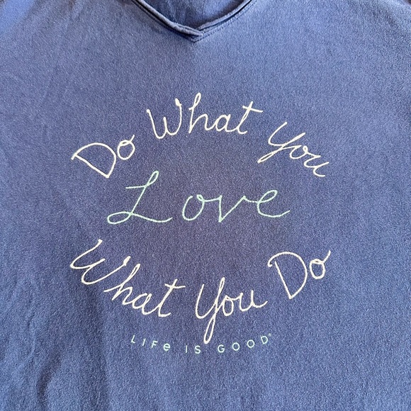 Life Is Good Blue Long Sleeve Tee with Inspirational Text - Picture 3 of 8